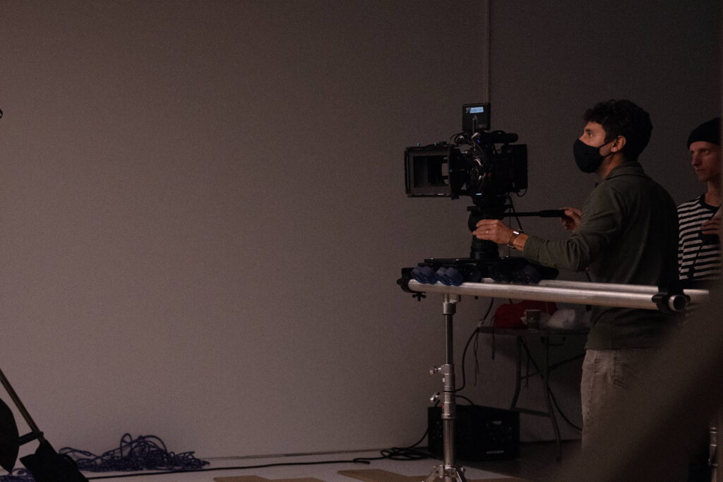 Behind the scenes of an Amazon listing video production shoot.