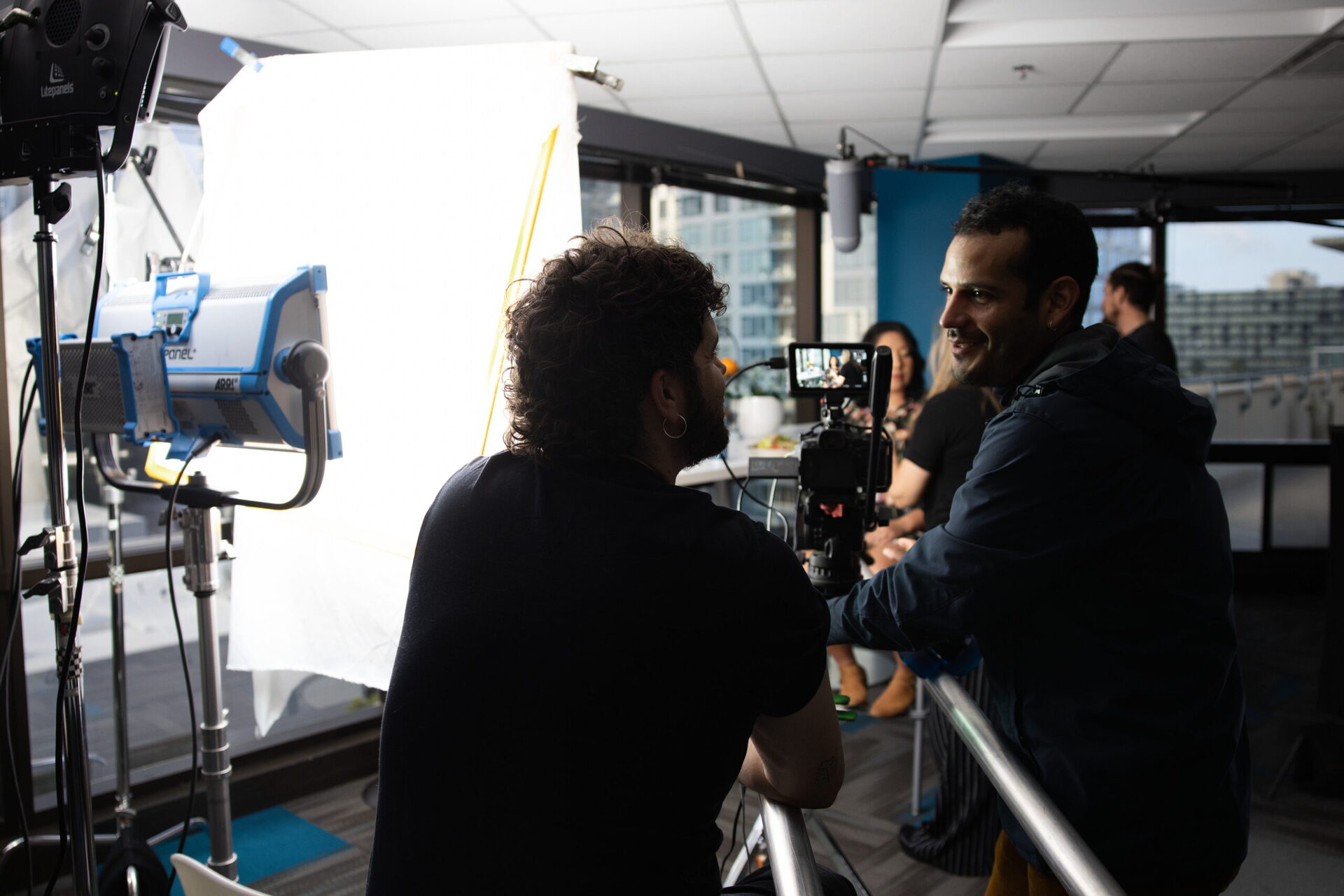Commercial video production shoot on set in San Diego.